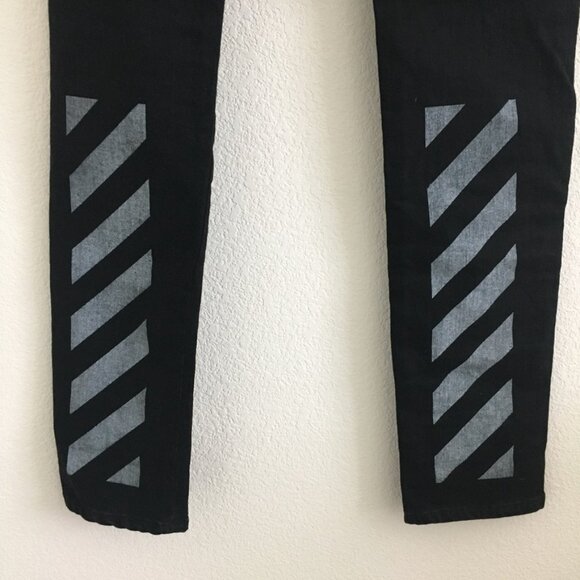 Off-White StreetWear Womens Size 27 Jean 2013 Rare Black Patchwork Logo Jean - Picture 13 of 16